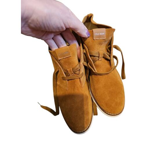 Cole Haan Original Grand.OS cognac tan suede Chukka ankle Boots new sz 8 - Picture 7 of 7